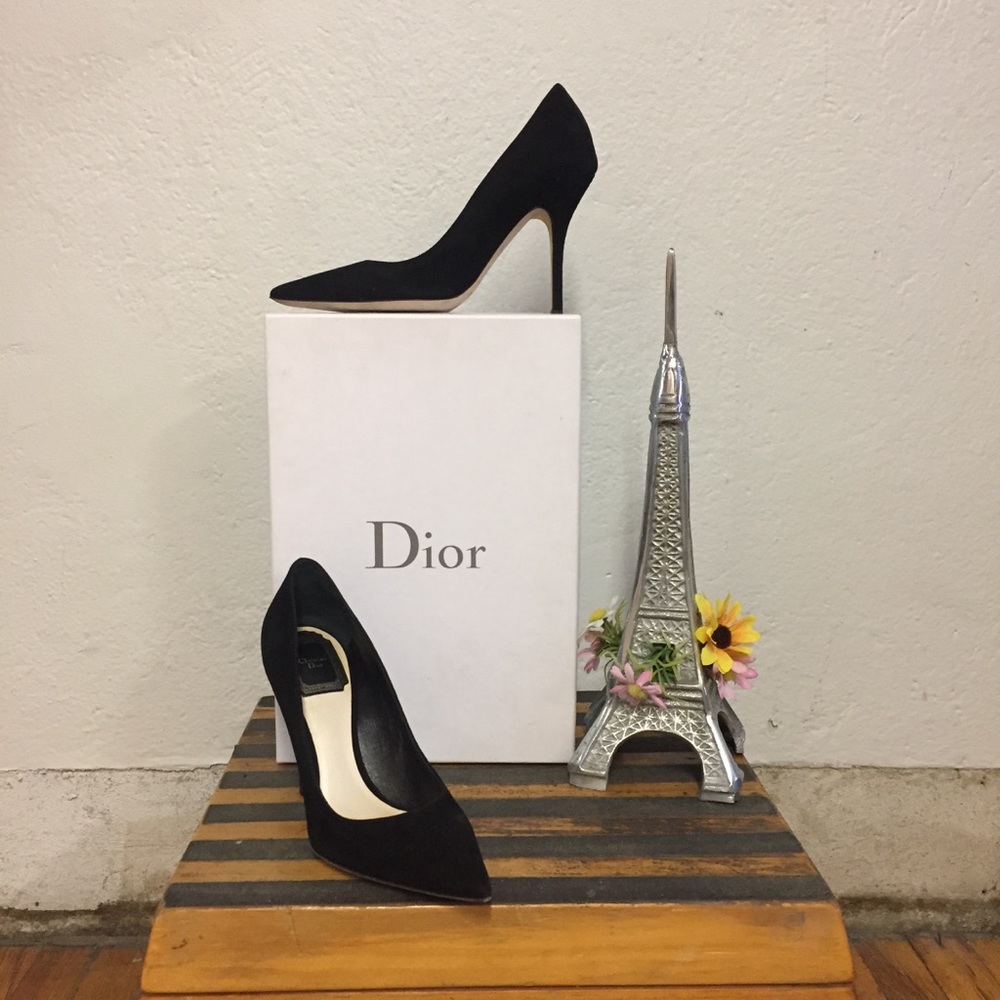 Christian Dior Black Suede Pumps, 6